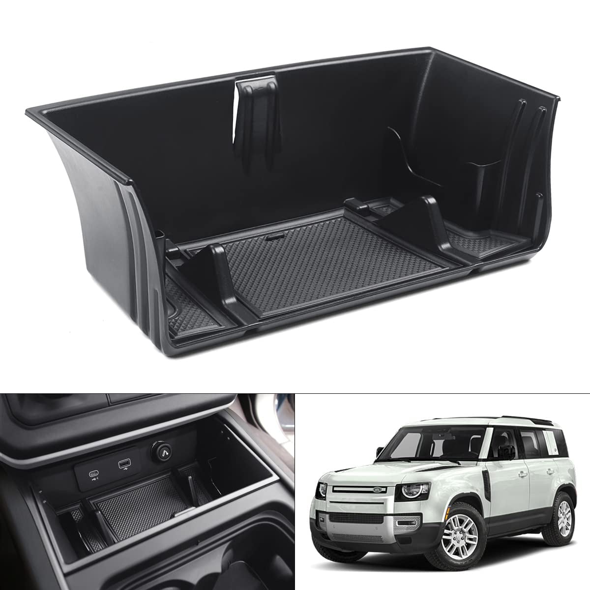 Tray for Land Rover Defender 90 110 130 2020-2023 2024 Accessories Defender Console  Organizer Central Storage Box with Non-Slip Mat 