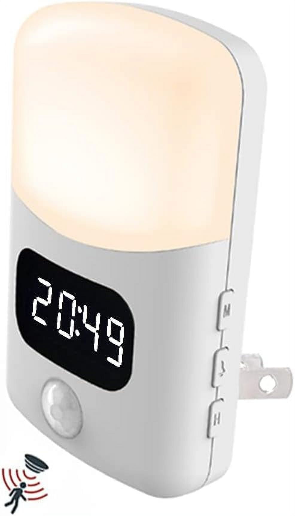 KarlunKoy 3 in 1 LED Night Light with Digital Bathroom Clock,Motion ...