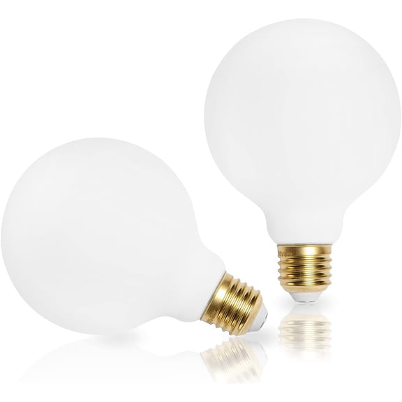 KarlunKoy LED Globe Light Bulbs,Dimmable 8W (Equivalent 80 Watt) Edison Bulbs,Soft White 2500K,G80/G25 Matt Opal Glass LED Filament Bulbs,Decorative,CRI 90+ E26 Medium Base(Pack of 2)
