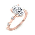 thumbnail image 1 of Karly - Thin Band with Round Stones & Oval Moissanite Lab-Diamond Engagement Ring, 1 of 5