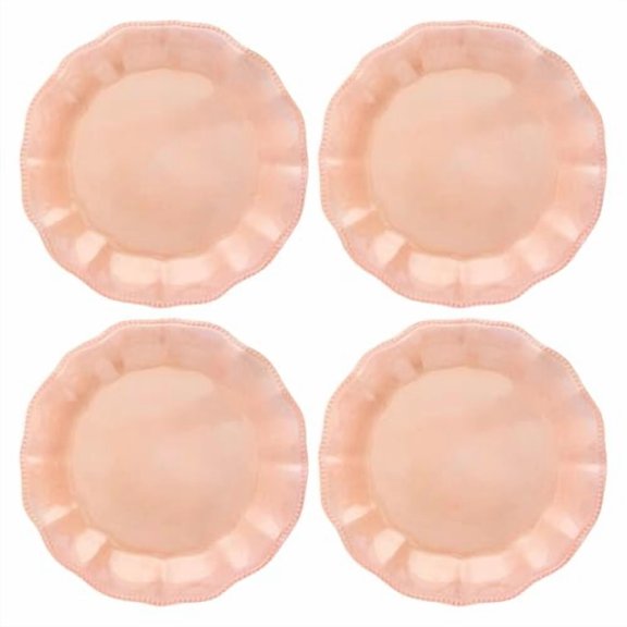 Karma, 10.75 inches Melamine Dinner Plates Set of 4, Reusable Dishwasher Safe Plates for Outdoor and Indoor, Olivia Blush