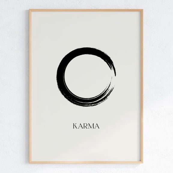 Karma Art Poster | EnsÅ Print | | Mindfulness Poster | Spiritual Wall Art | Zen Minimalist Decor |, Unframed Paper Poster 8x10in