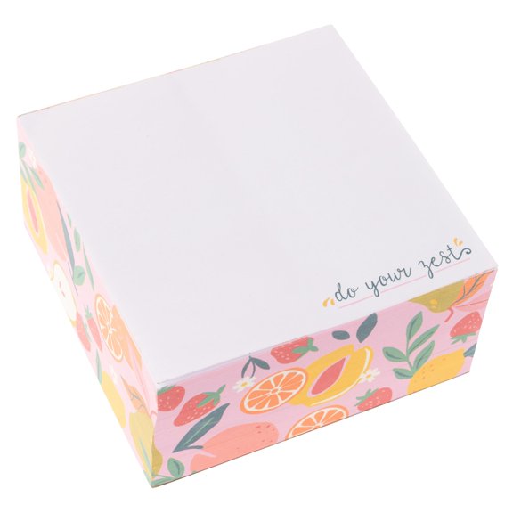 Karma, Block Notepad, 500 Sheet Memo Paper Cube, Non-Sticky Memo Pad Cube for Office, and Home, Fruit