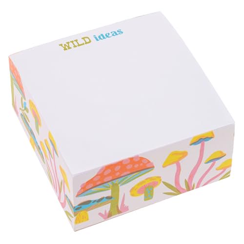 Karma, Block Notepad, 500 Sheet Memo Paper Cube, Non-Sticky Memo Pad Cube for Office, and Home, Mushrooms