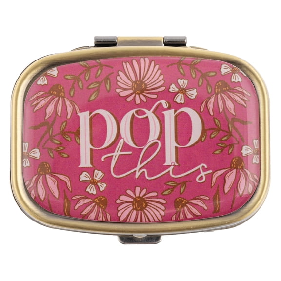 Karma, Chill Pill Organizer Travel Friendly Portable Compact Pill Box, Pill Container to Hold Meds, Vitamins, Supplements for Purse/Pocket, Pop This
