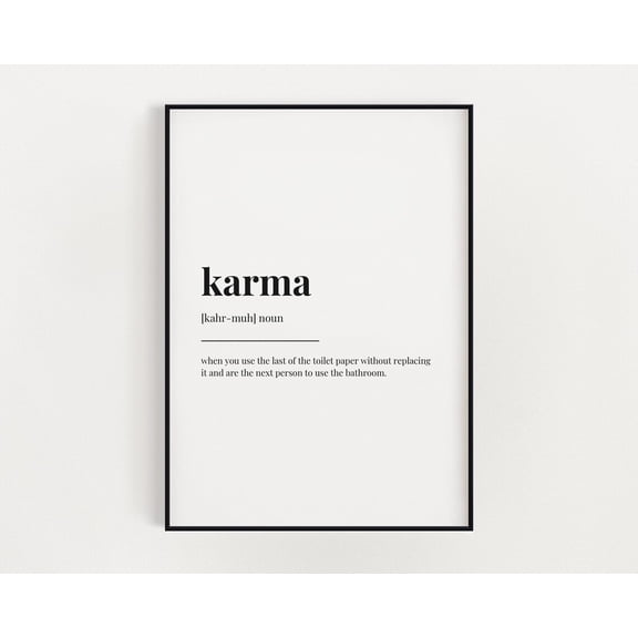 Karma Definition Print, Wall Art Print, Karma Print, Definition Print, Quote Print, Home Decor Home Decor #3081, Unframed Canvas Size 12x18