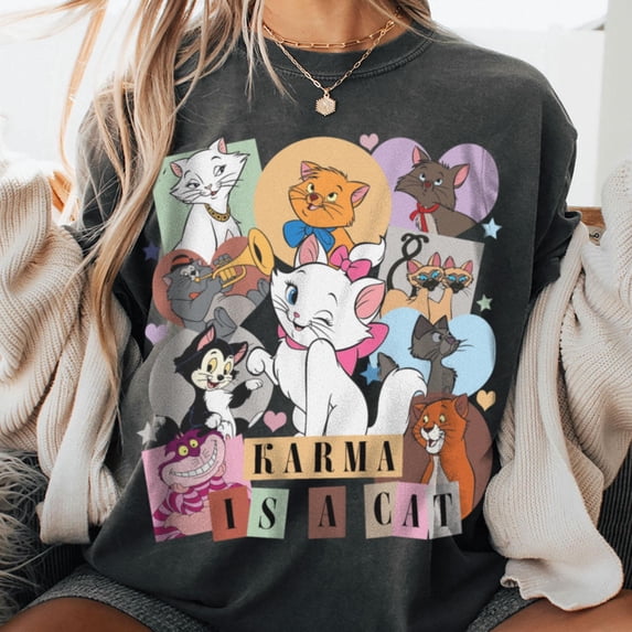 Karma Disney All Cats Comfort Color T-Shirt, Trending Unisex Tee, Disneyland Vacation Trip Gift 2025