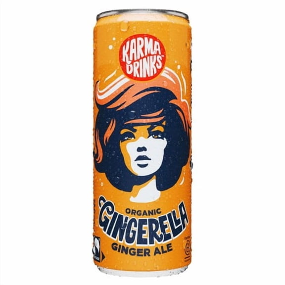 Karma Drinks Organic Gingerella Ginger Ale 250ml, British Import (Pack of 6)