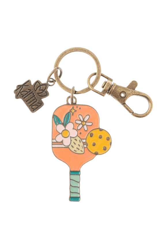 Enamel Pickleball Keychain