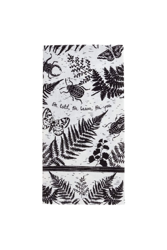 Gifts Black & White Boho Tea Towels – 28" x 20" Kitchen Towels with Beetle Design