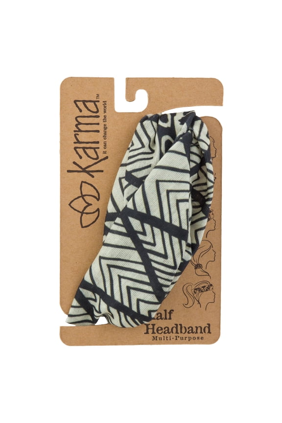 Gifts Half Headband – Black & Cream Stretchy Hair Accessory for Women