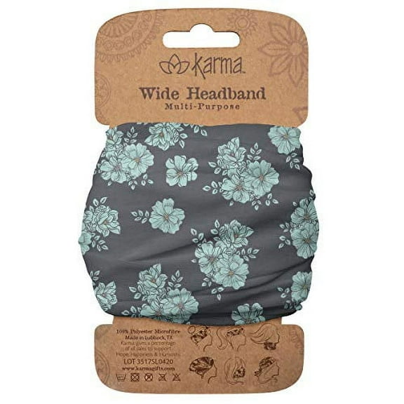 Karma Gifts Wide Headband Blue Floral KA2001