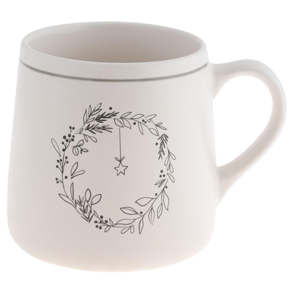 Karma Gifts, Winter White Mug, Wreath