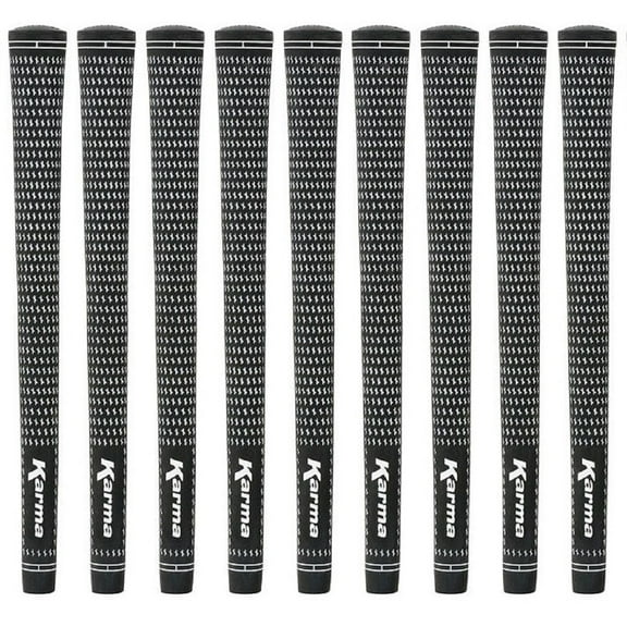 Karma Golf Club Grips, Velour Black/White, 9 Pieces