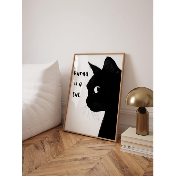Karma Is A Cat Wall Art Print, Unframed Paper Poster 8x10in