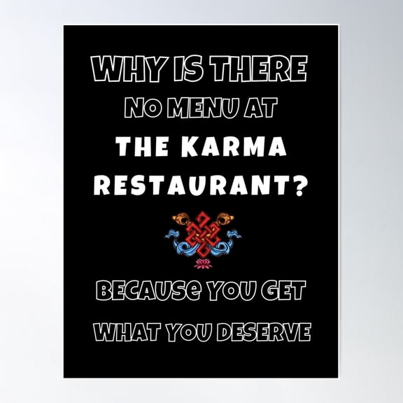 Karma Joke Poster Wall Art, Modern Wall Decor For Living Room Bedroom, 8x12 UNFRAMED