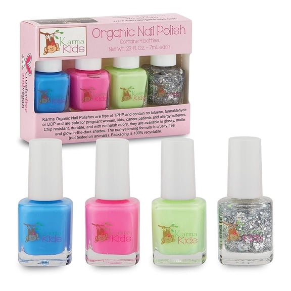 Karma Kids Nail Polish Box Set No. 1 – Safe, Non-Toxic Nail Polish for Kids – Vegan & Cruelty-Free – Quick Dry – Assorted Colors