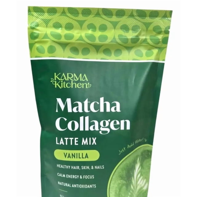 Karma Kitchen Matcha Collagen Latte Mix Vanilla 7.5oz - Walmart ...