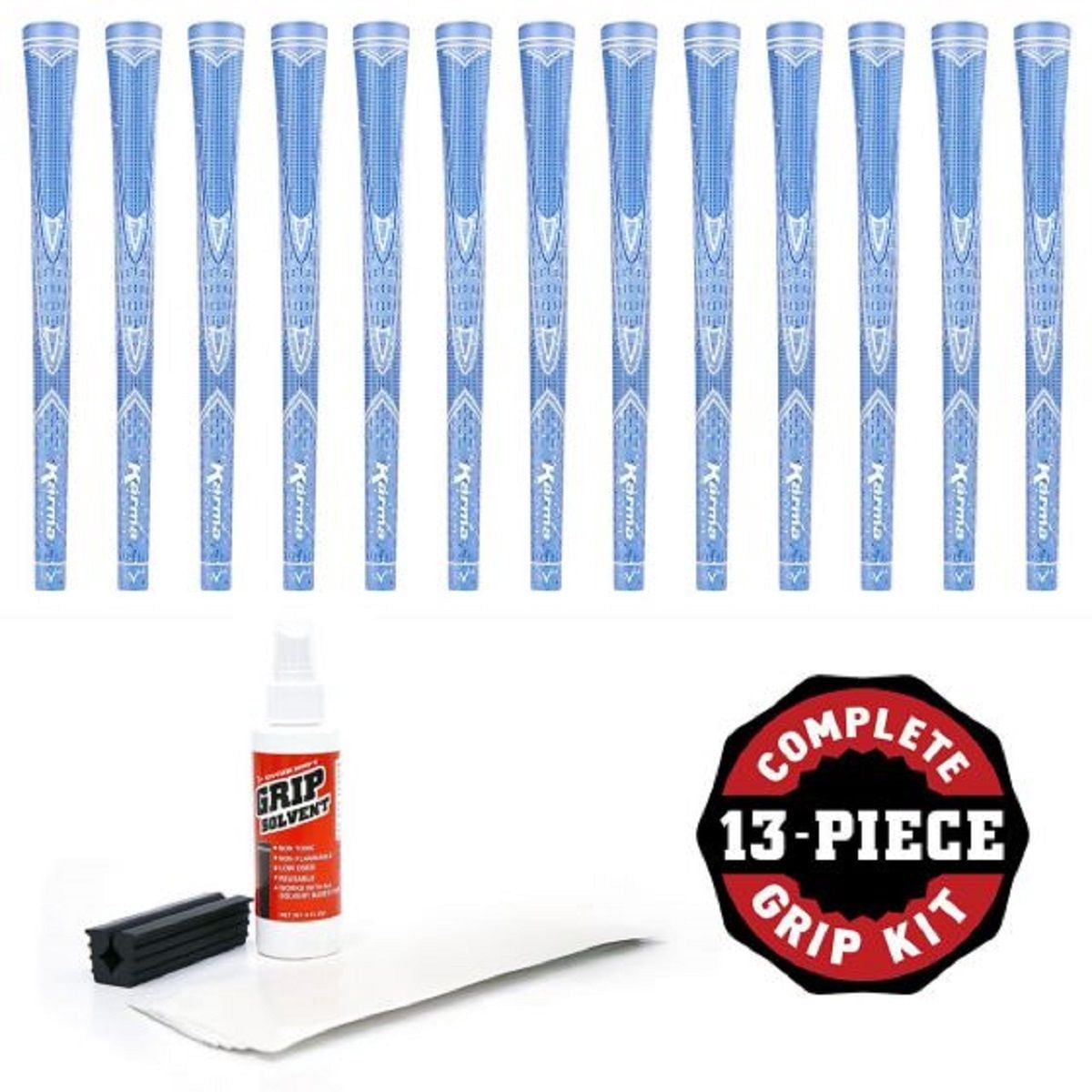 Karma Sparkle Light Blue Ladies  Golf Grip Kit (13-piece with tape, solvent, vise clamp)