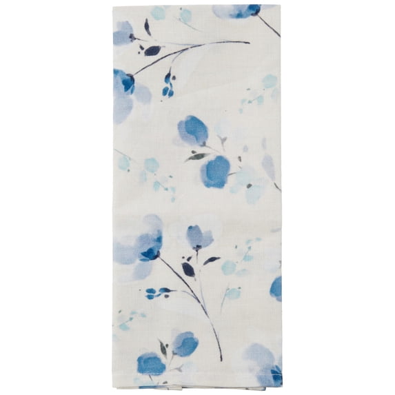 Karma Linen Blend Tea Towel Blue Floral