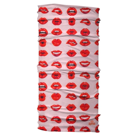 Karma Lips Headband for Women - Wide - Fabric Headband and Stretchy Hair Scarf - Pink
