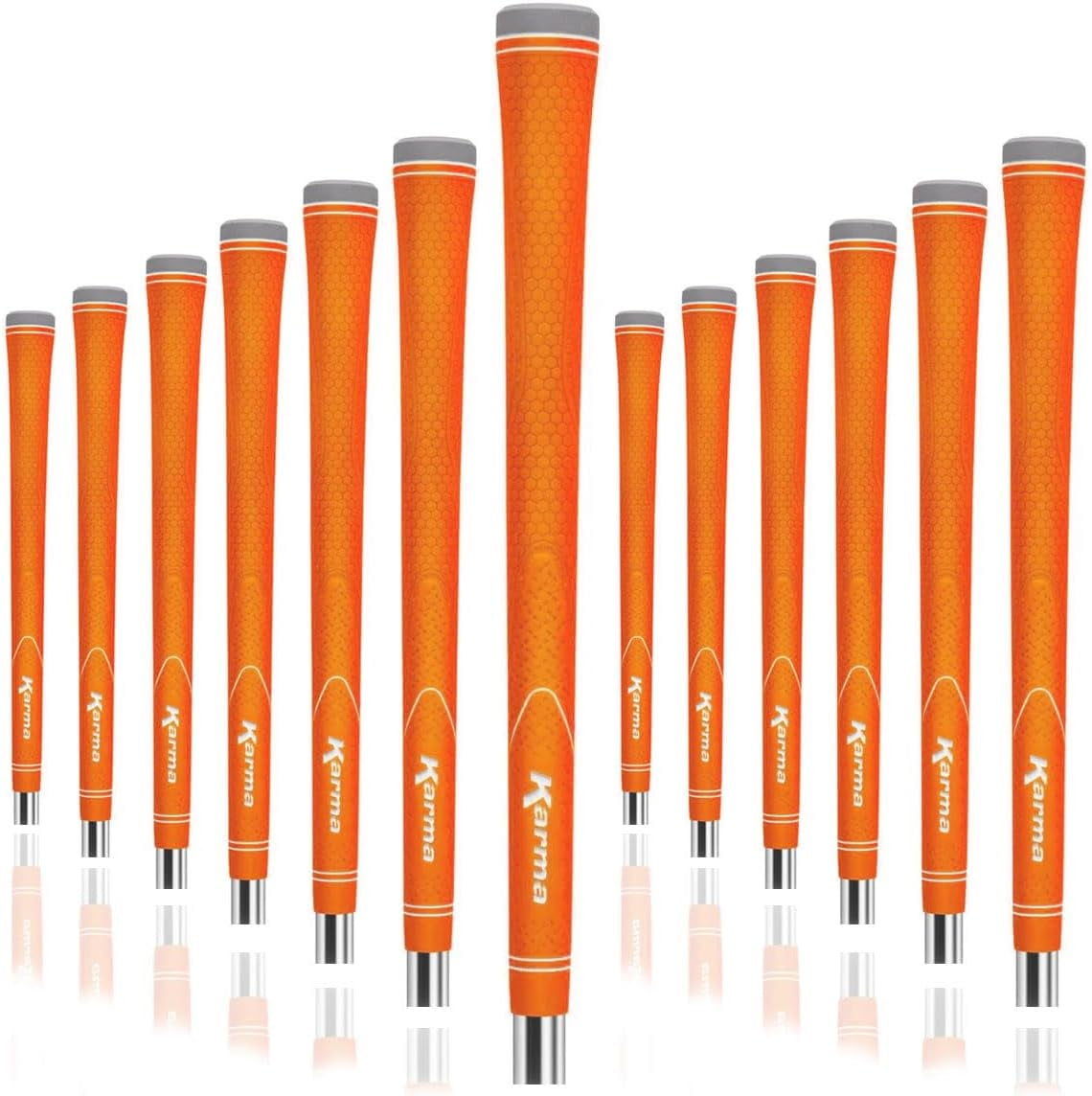 Karma Neion II Orange 13 Piece Golf Grip Bundle  for Men, Standard Size