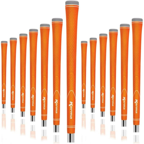 Karma Neion II Orange 13 Piece Golf Grip Bundle for Men, Standard Size