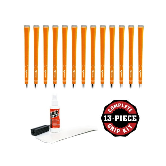 Karma Neion II Orange Golf Club Grip Kit (13 Standard Grips, Solvent & Tape) -