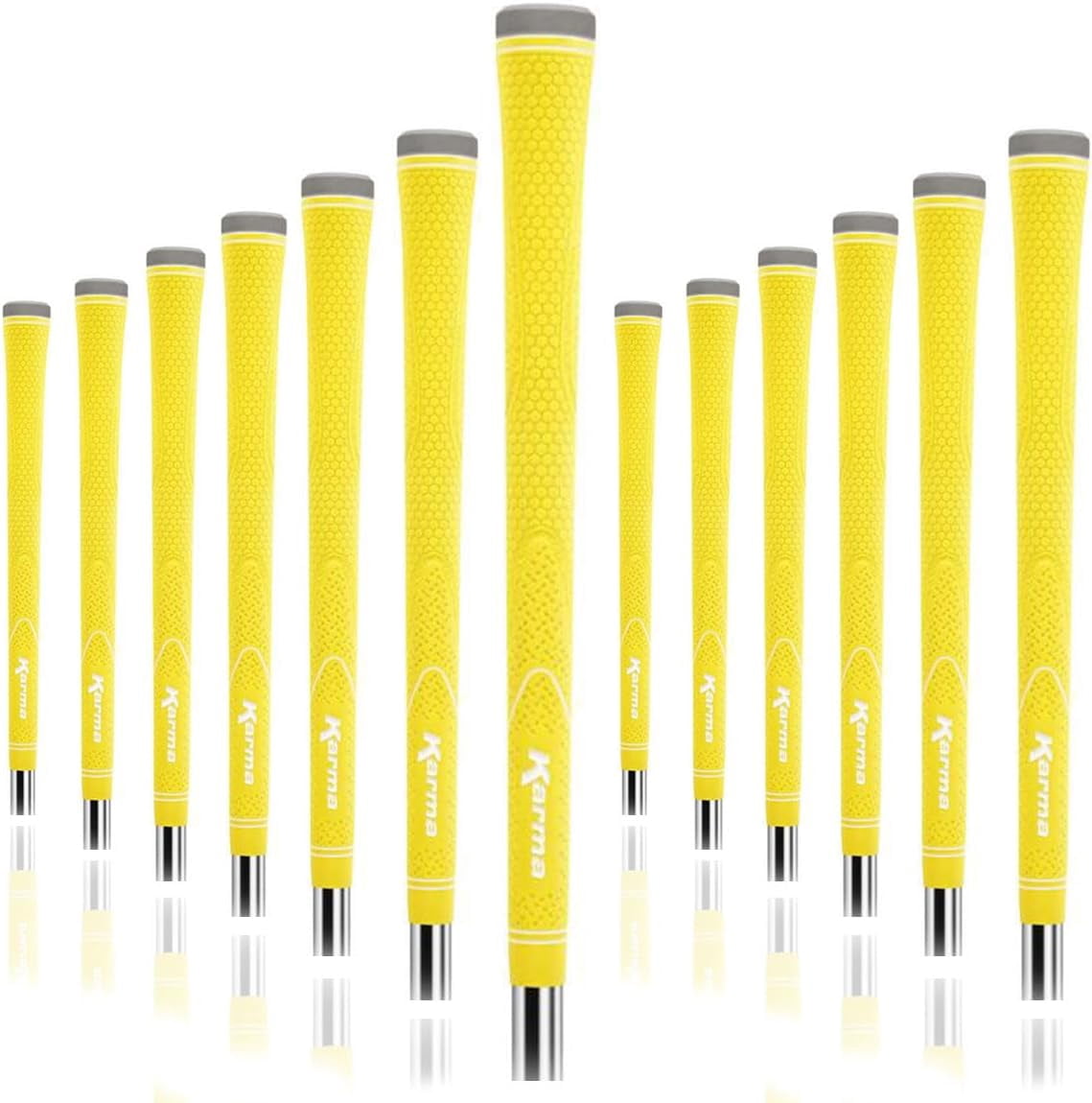 Karma Neion II Yellow 13 Piece Golf Grip Bundle  for Men, Standard Size