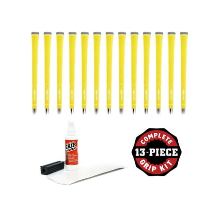 Karma Neion II Yellow Golf Club Grip Kit (13 Standard Grips, Solvent & Tape) -