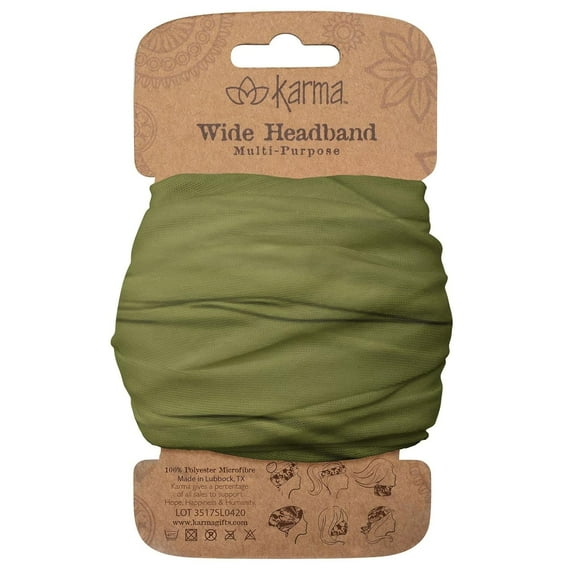 Karma Olive Headband for Women, 1 Count (Pack of 1), Olive