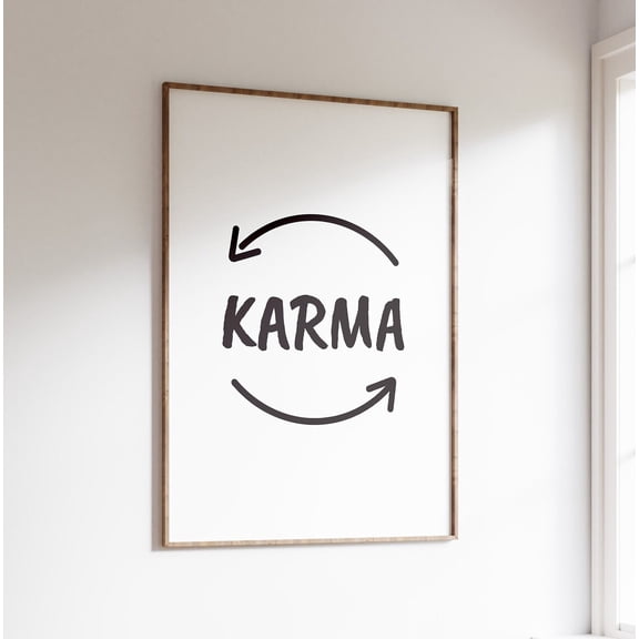 Karma Poster, Karma Circle Print, Yoga Wall Art, Karma Wall Art, Wall Art, Modern Wall Decor, 8x12 UNFRAMED