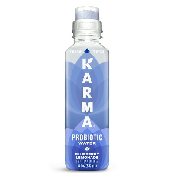 Karma Probiotic Water, Blueberry Lemonade, 18 fl. oz., (4 Count Bottle)