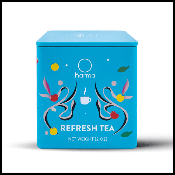 Karma Refresh Tea - Herbal, Caffeine-Free, Non-GMO Blend - Cooling Herbs & Spices | 2 oz (Pack of 3)
