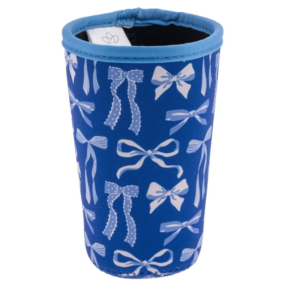 Karma, Reusable Iced Coffee Insulator, Neoprene Cold Cup Beverage Sleeve 16-20OZ, Large, Bows