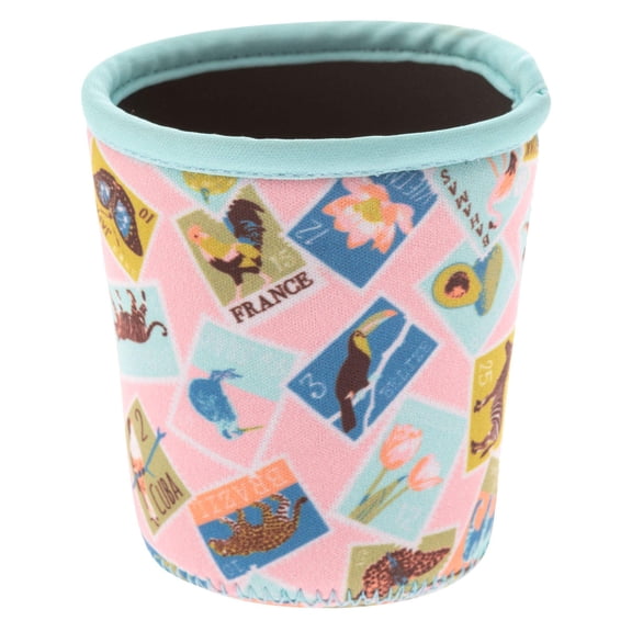 Karma, Reusable Iced Coffee Insulator, Neoprene Cold Cup Beverage Sleeve 16-20OZ, Small, Stamps