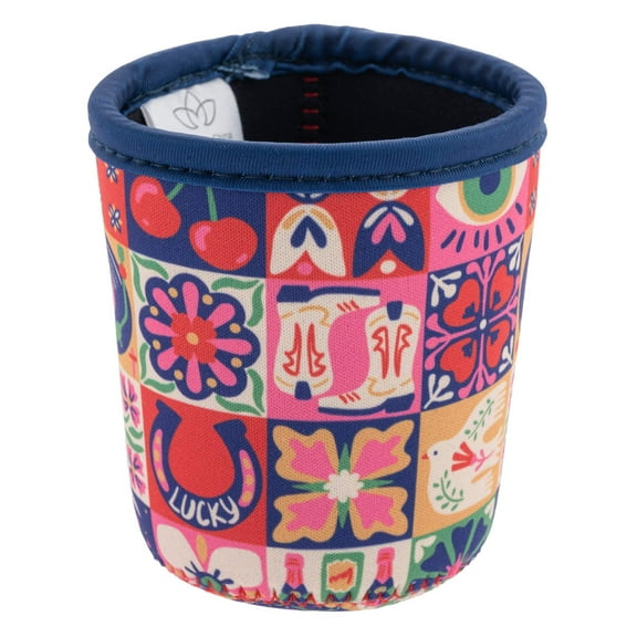 Karma, Reusable Iced Coffee Insulator, Neoprene Cold Cup Beverage Sleeve 16-20OZ, Small, Tile