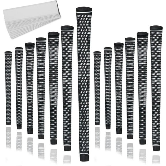 Karma Revolution 360 Golf Grips for Men, Black/White Standard 13 Piece with Tape Strips