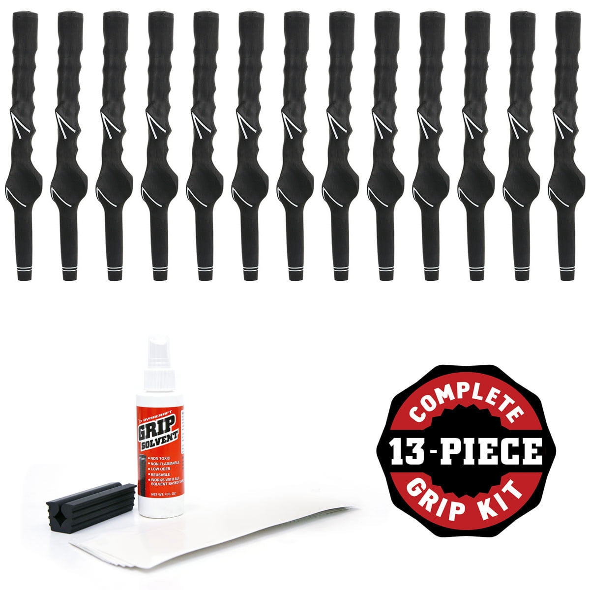Karma Right Handed Men's Training Grip - 13 piece Golf Grip Kit (with tape, solvent, vise clamp)