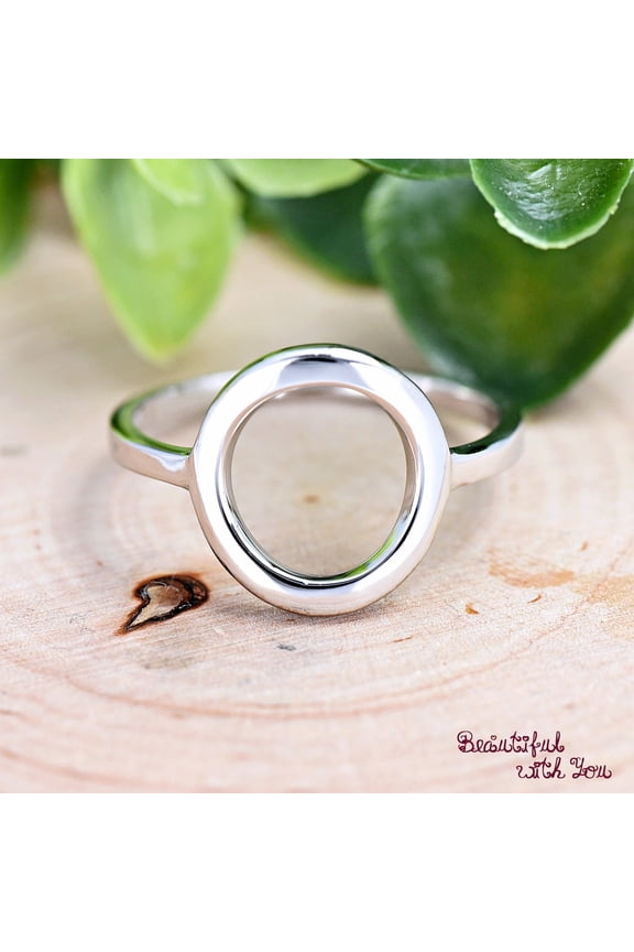 Karma Ring, Open Circle O Ring, Open Circle Ring Silver, 925 Sterling Silver Trendy Ring, Womens Silver Ring, Statement Ring