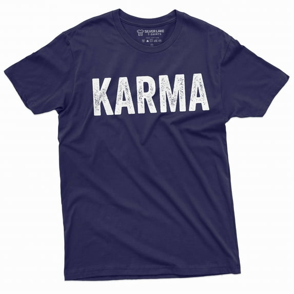 Karma T-shirt Mens Womens Unsiex Tee Shirt Karma Gift Birthday Tee Boyfriend Husband Tee (3X-Large Navy Blue)