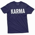 thumbnail image 1 of Karma T-shirt Mens Womens Unsiex Tee Shirt Karma Gift Birthday Tee Boyfriend Husband Tee (4X-Large Navy Blue), 1 of 7