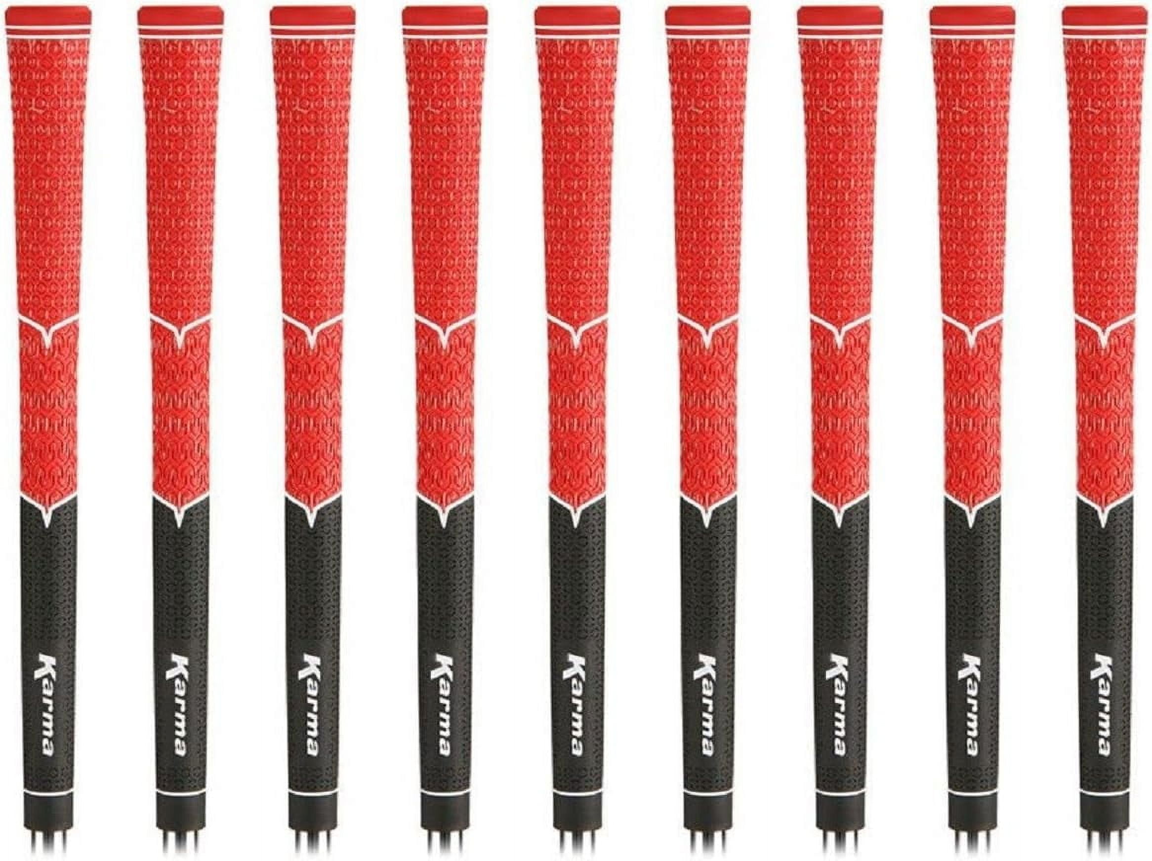 Karma V-Cord Black/Red Standard Golf Grips 9-Piece Bundle