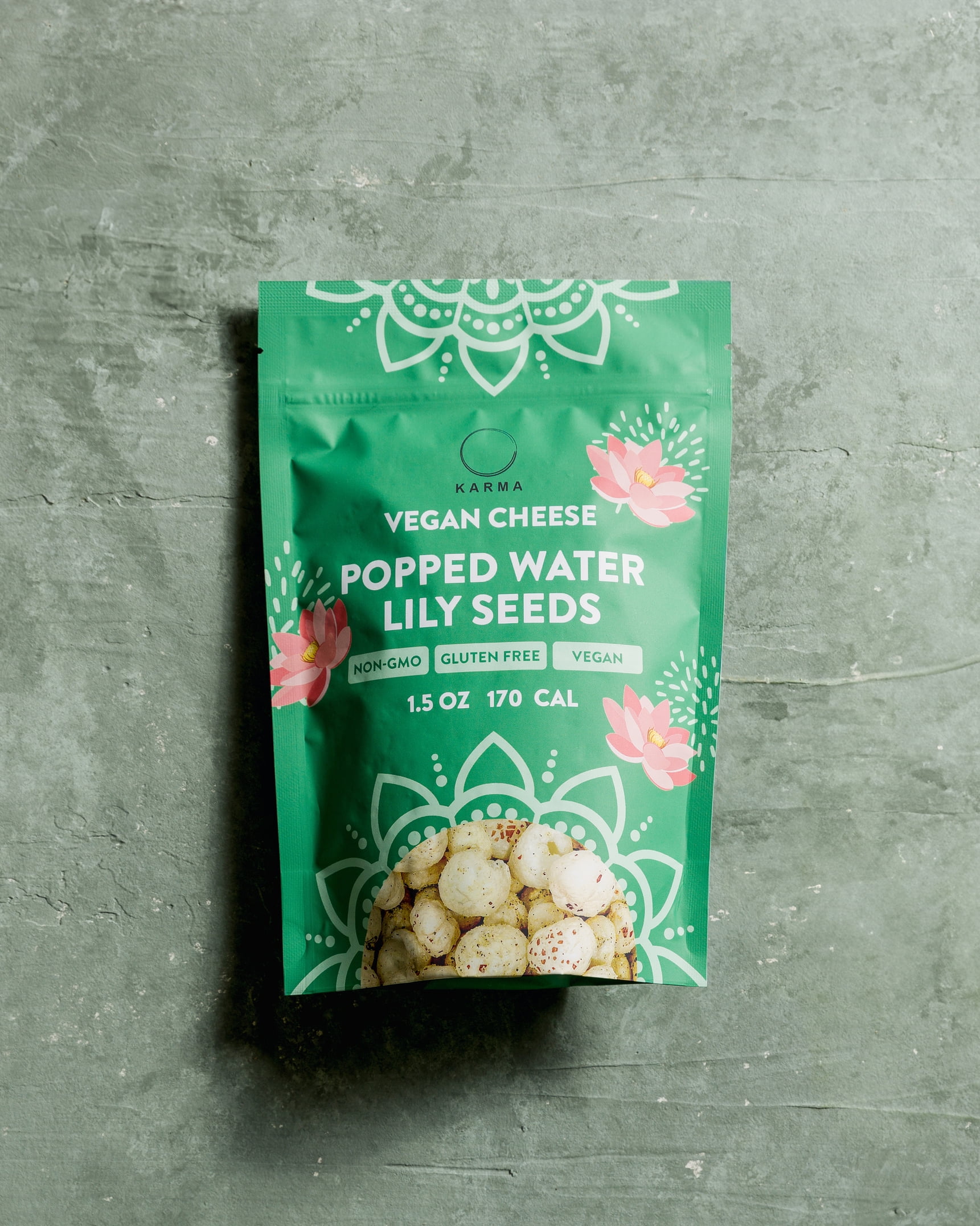 Karma Vegan Cheese Popped Water Lily Seeds 1.5 oz, Plant Based Gluten-free  Nutritious Crunchy Snack with no Added Preservatives