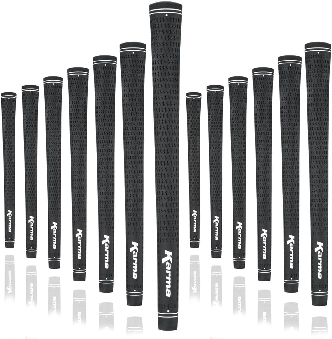 Karma Velour Black Jumbo Plus (+1/8") Men's Golf Grips (13 Pack)