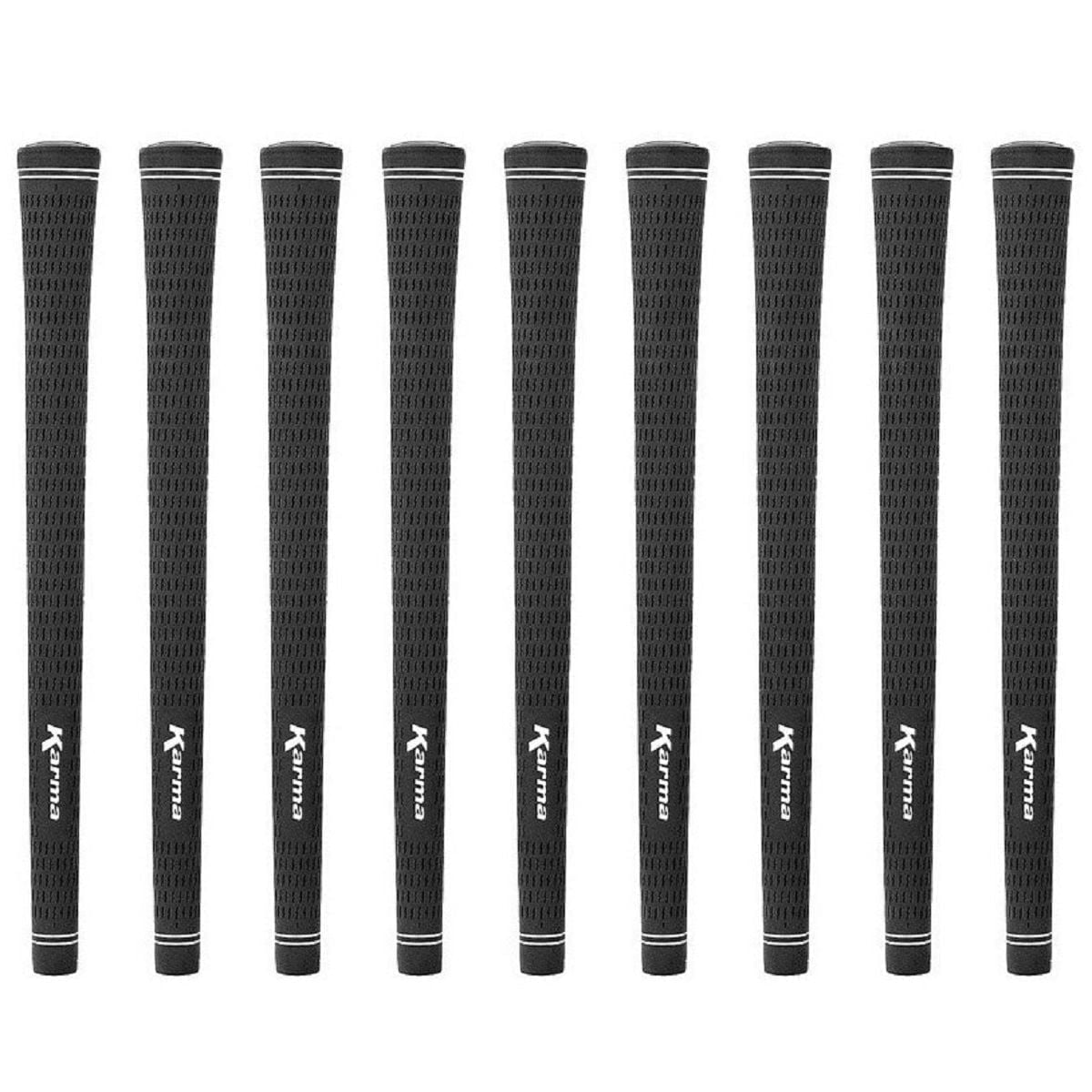 Karma Velour Black Midsize Golf Grips for Men (9 pack), +1/32” Oversized