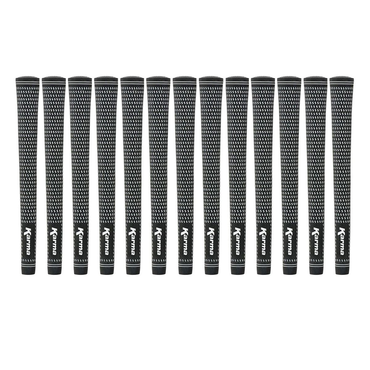 Karma Velour Black/White Jumbo Plus (+1/8") Golf Grips (13 Pack
