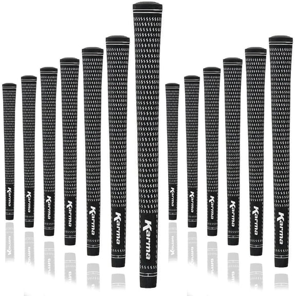 Karma Velour Black/White Junior Golf Club Grips (13 Piece Set)
