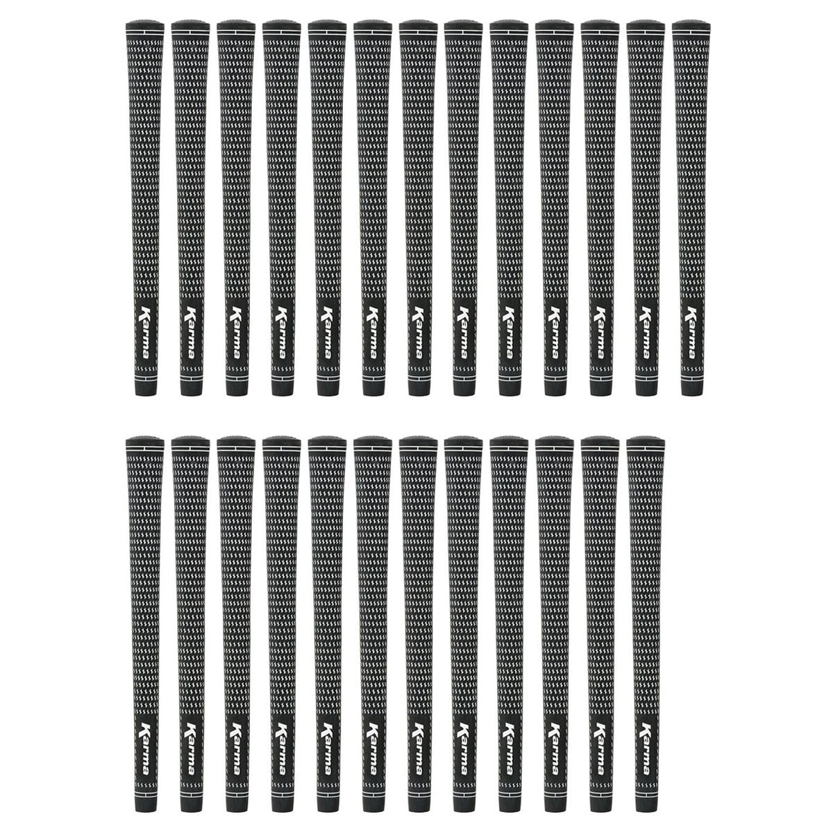Karma Velour Black/White Ribbed 25 Piece Golf Grip Bundle
