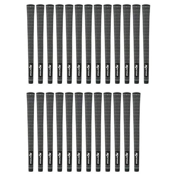 Karma Velour Black/White Ribbed 25 Piece Golf Grip Bundle